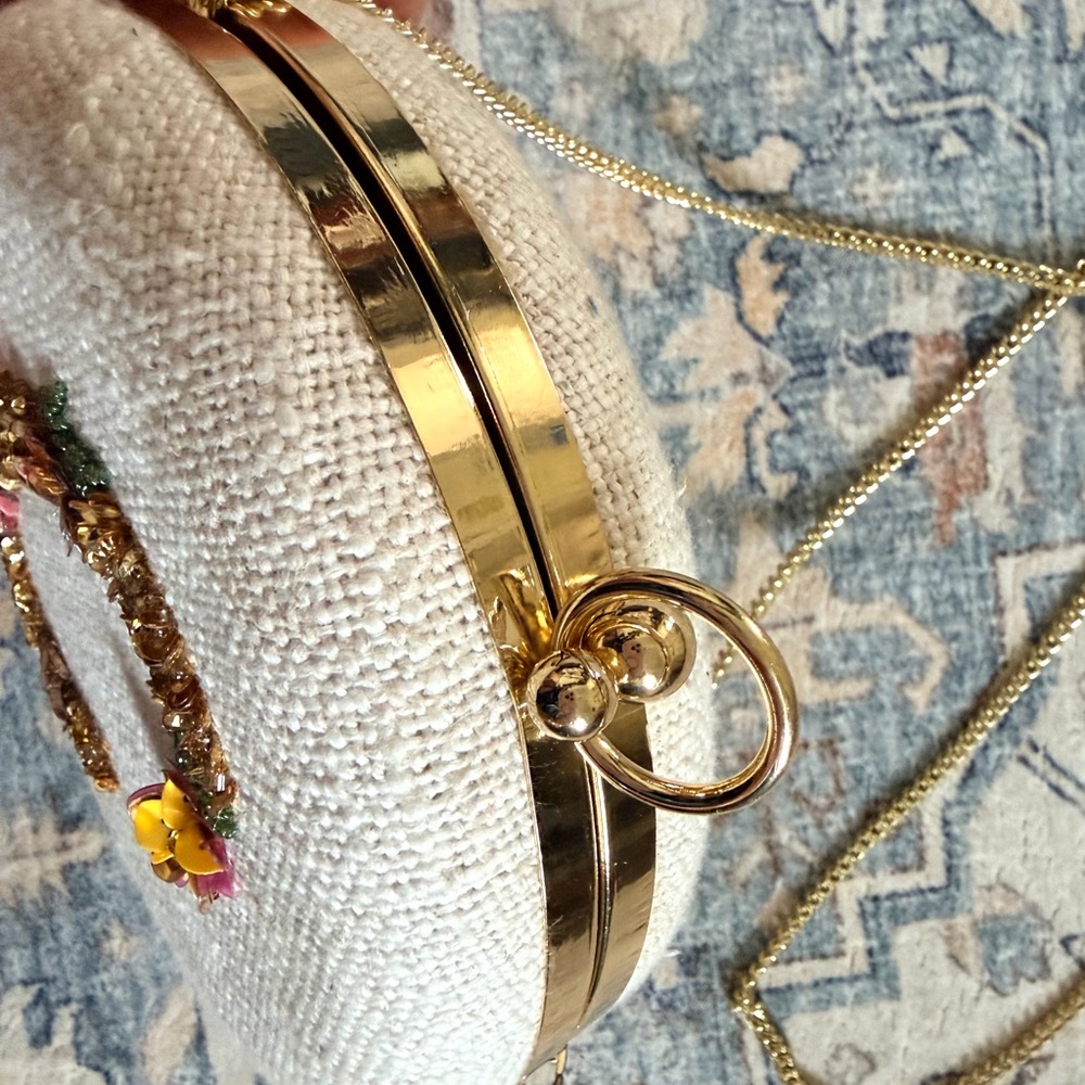 Embroidered Initial C Round Crossbody Bag – Cream - Picture 5 of 10